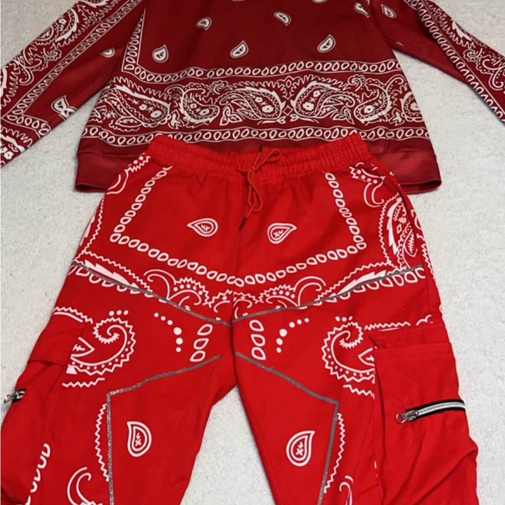 Red Bandana Print Tracksuit